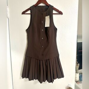 Zara BNWT Sleeveless Button Front Pleated Dress